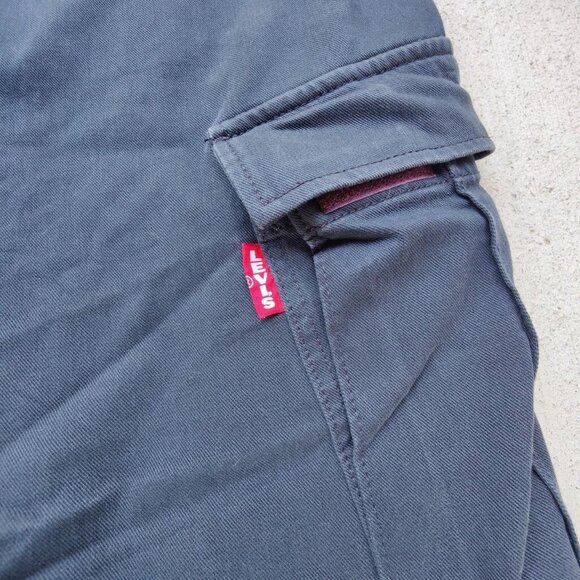 'Levi's' big e large tab heavy duty faded black cargo pants men's 38 - Picture 3 of 4